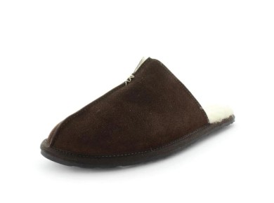 Just Bee Mens CUFFS Slippers - Chocolate